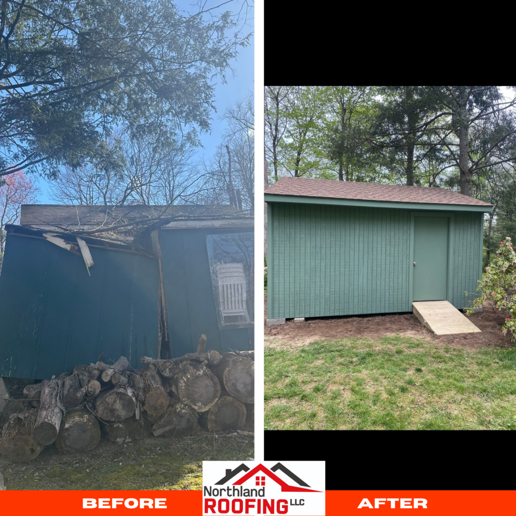 Storm damage roof repair rensselaer NY by Northland Roofing